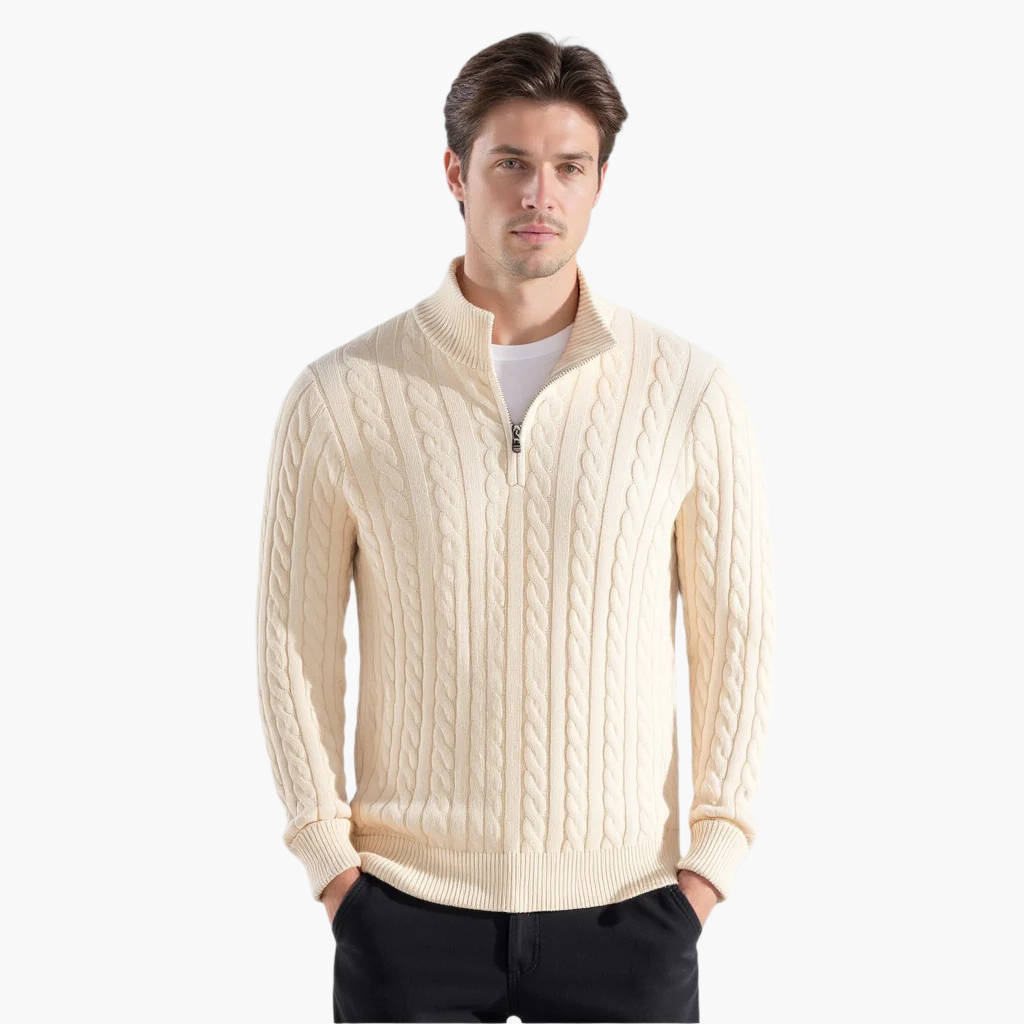 Jersey con cremallera trenzado