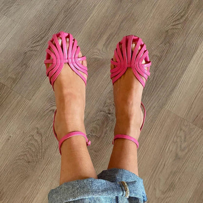 Sandalias con tira  y punta redonda