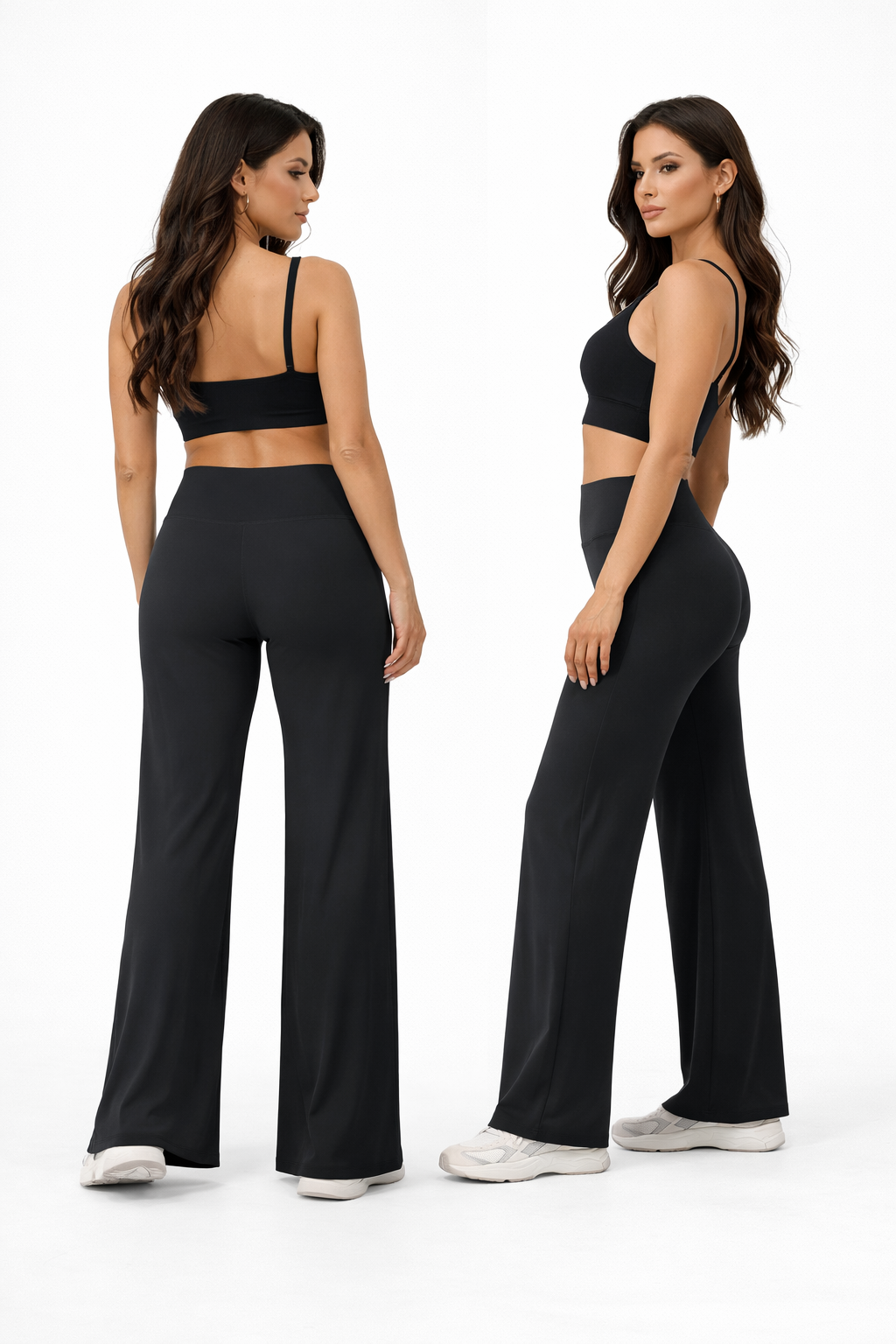 Leggings straight tiro alto