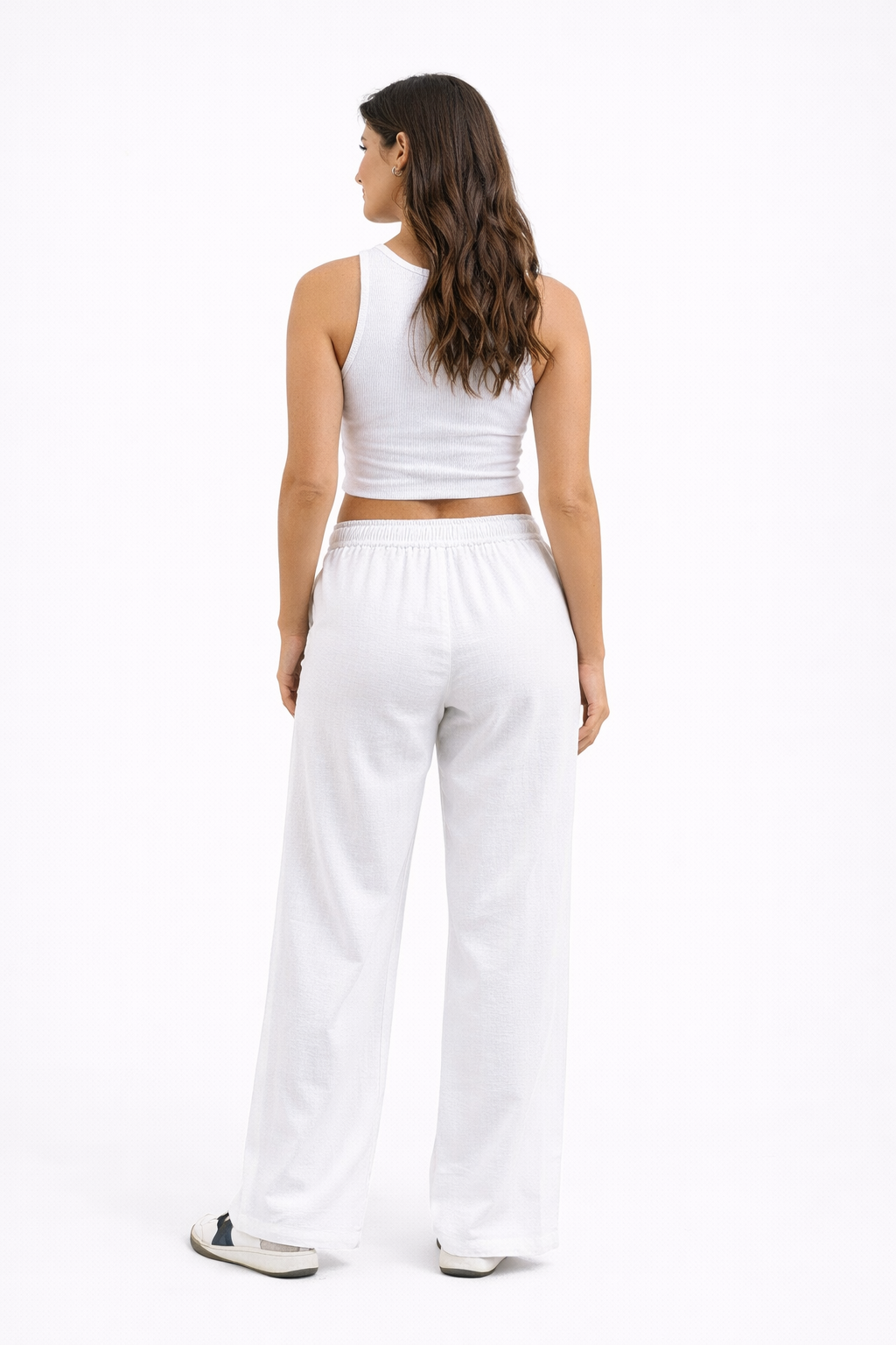 Pantalón recto de lino (tiro medio)