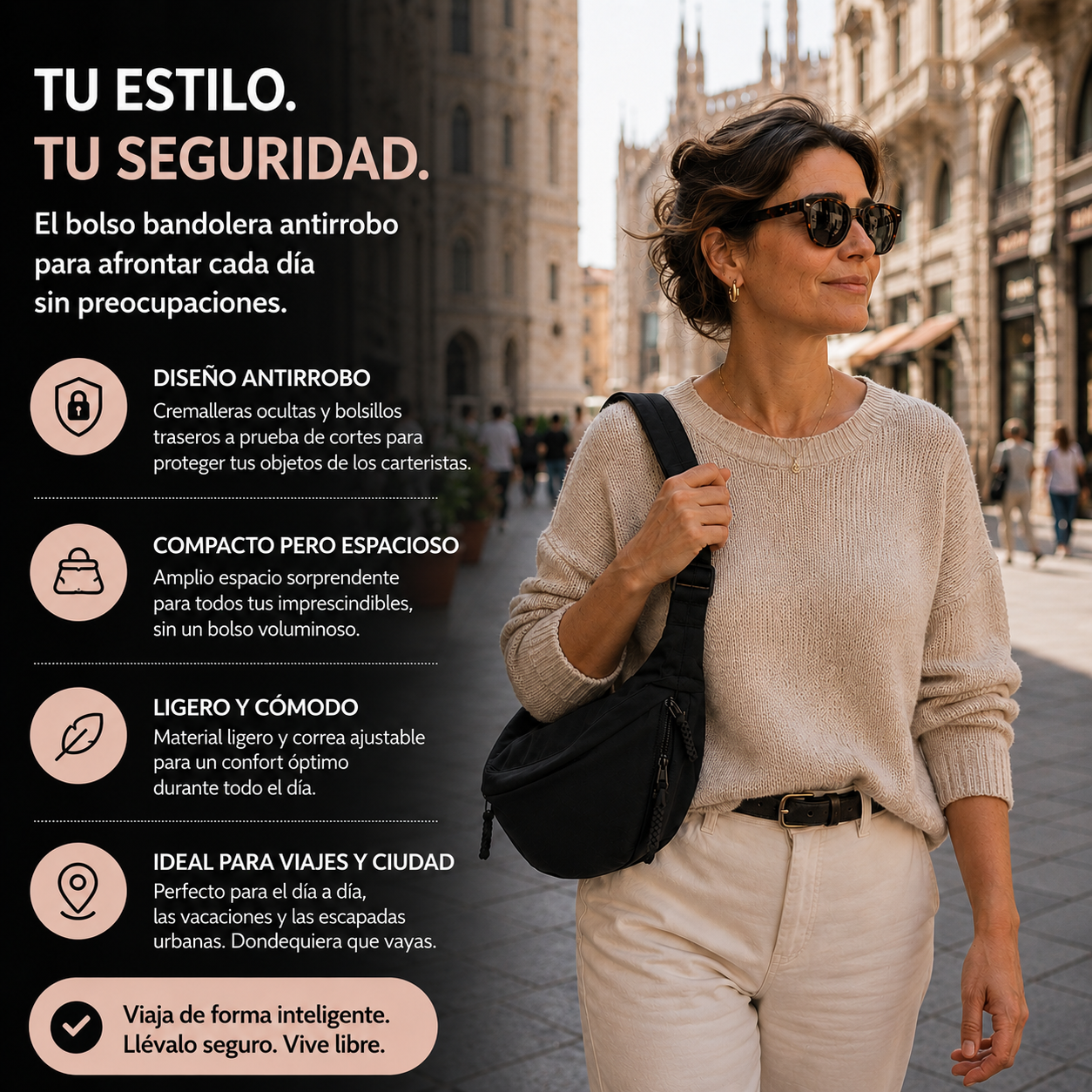Aria | Bolso de Hombro Negro