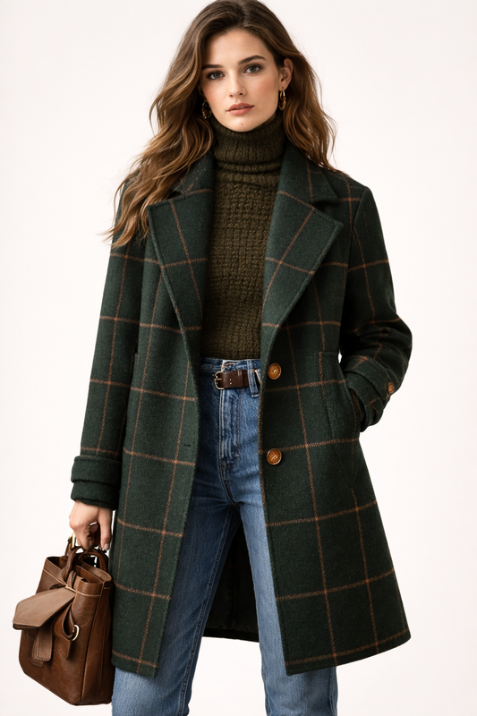 Abrigo clásico a cuadros