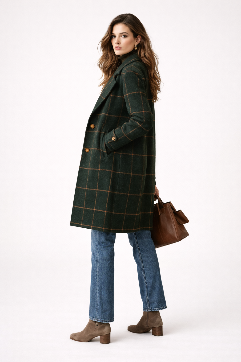 Abrigo clásico a cuadros