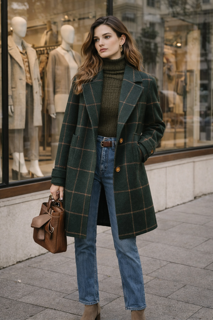 Abrigo clásico a cuadros