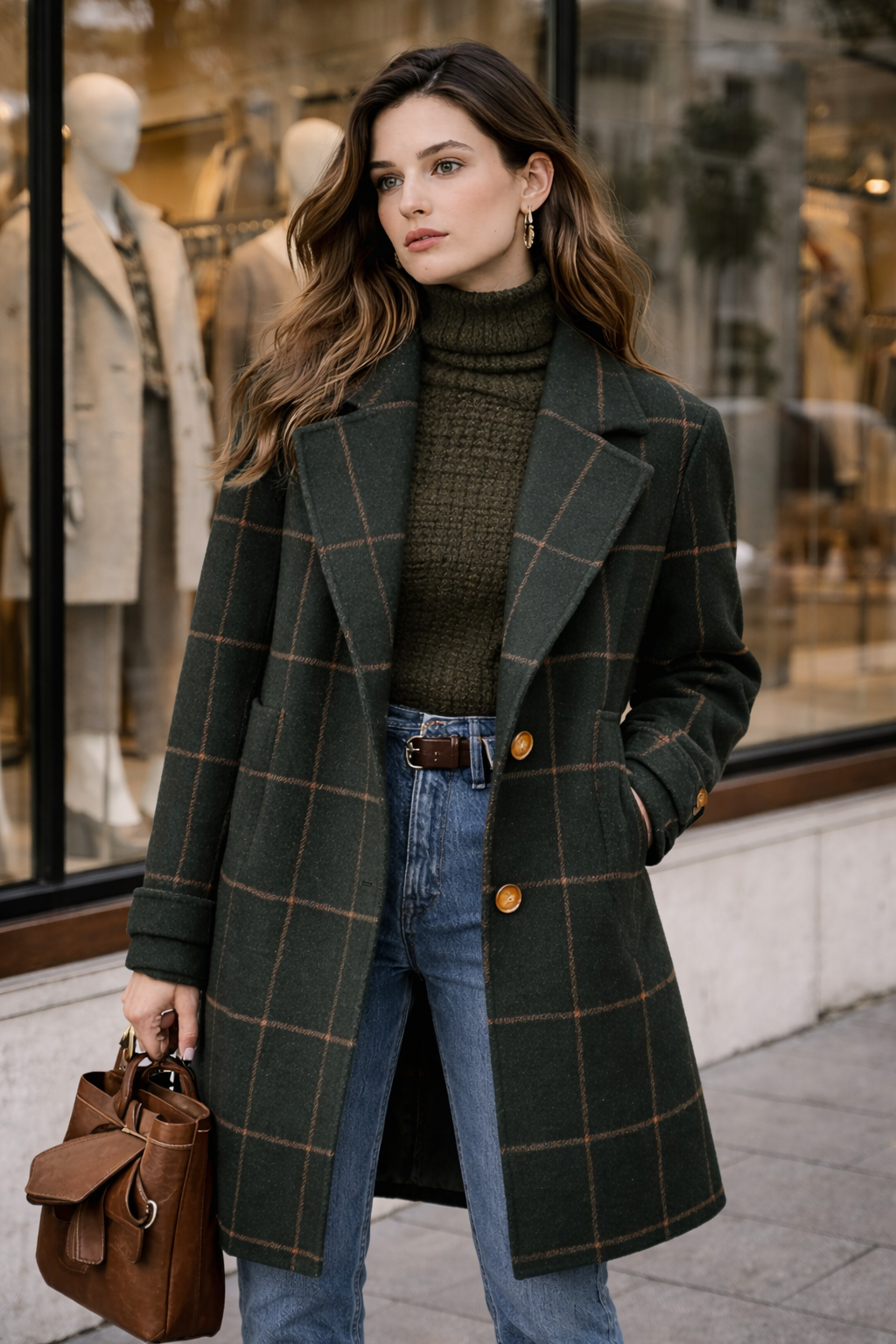 Abrigo clásico a cuadros
