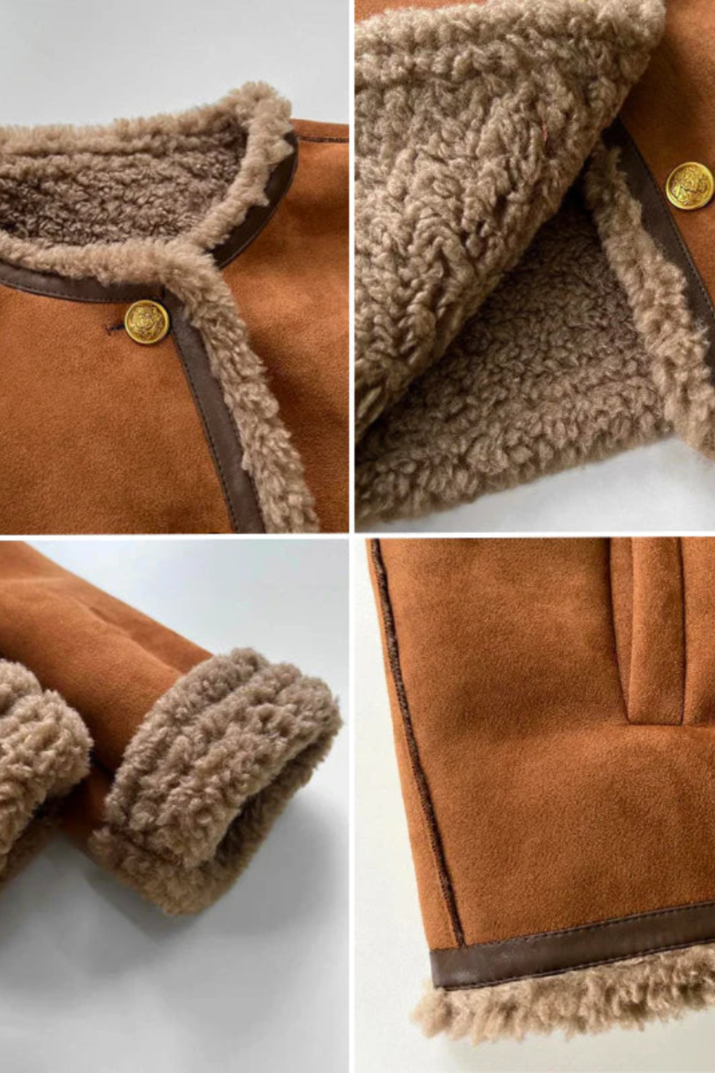 Chaqueta marrón con cuello de pelo