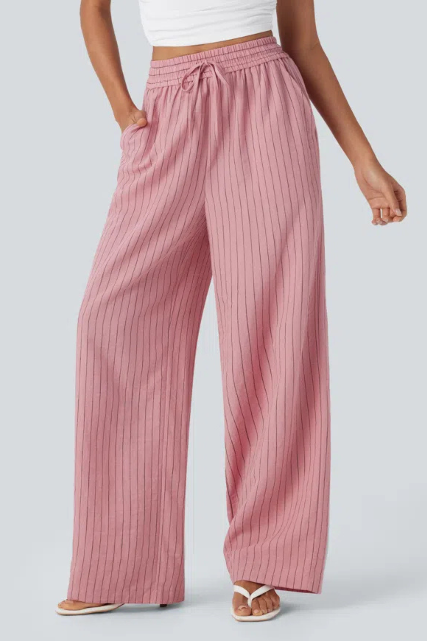 Pantalón de lino de cintura alta