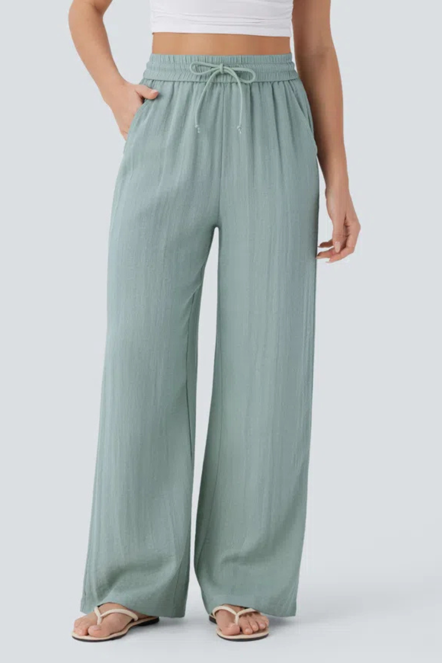 Pantalón de lino de cintura alta