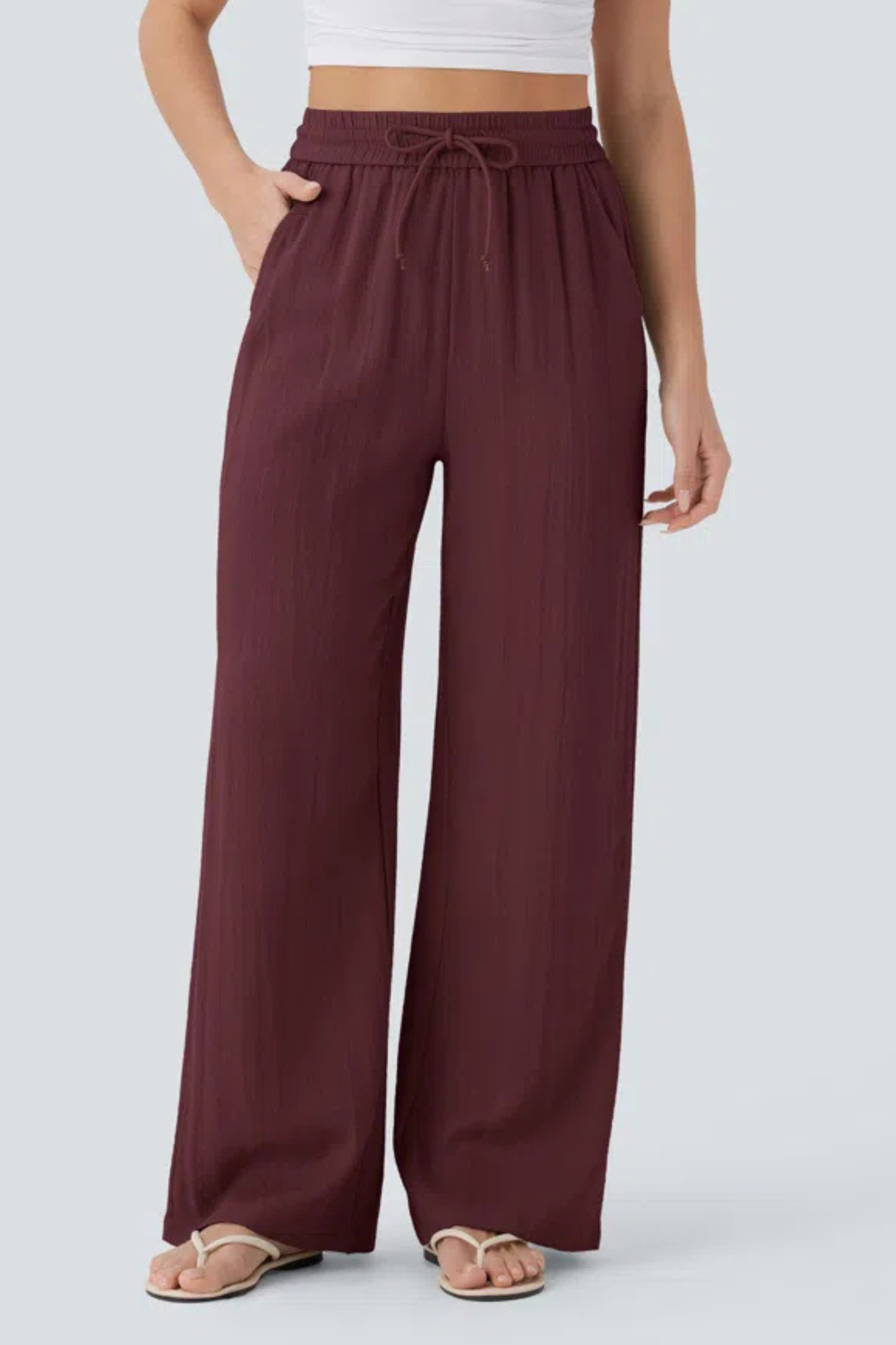 Pantalón de lino de cintura alta