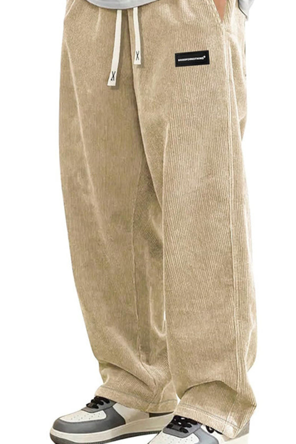 Pantalón de pana con cordón y bolsillos