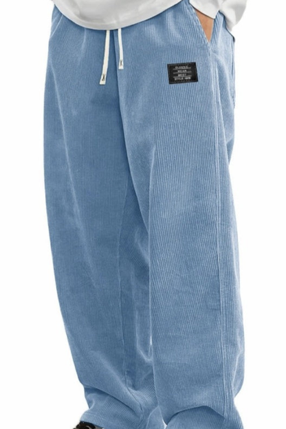 Pantalón de pana con cordón y bolsillos