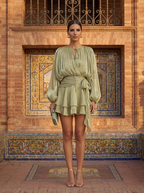 Vestido Corto Volantes