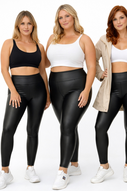 Leggins de cuero cintura alta